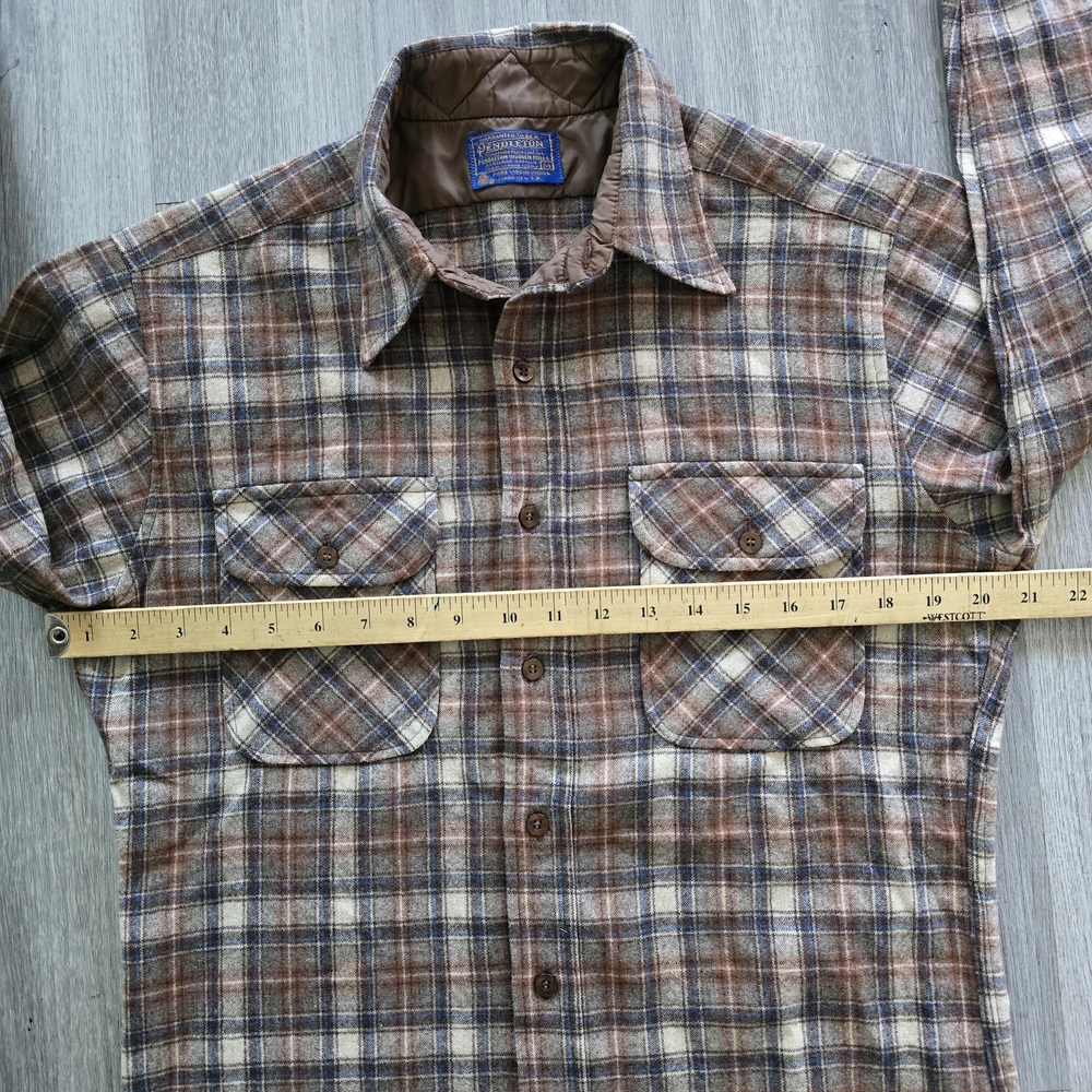 Pendleton Brown And Cream Plaid Button Down Shirt - image 5